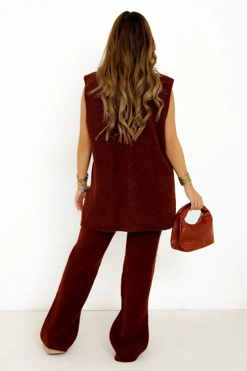 Ensemble Tailleur Femme Gilet Sans Manches et Pantalon - Look Professionnel Chic – Image 4
